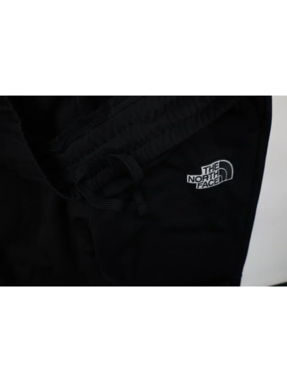 Vintage Y2K The North Face Mens Medium Spell Out Cuffed Sweatpants Joggers Black